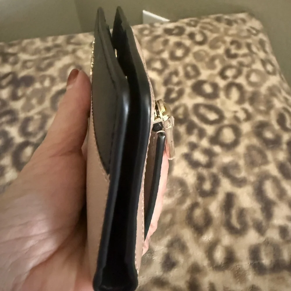 kate spade Black and Blush Leather Long Wallet